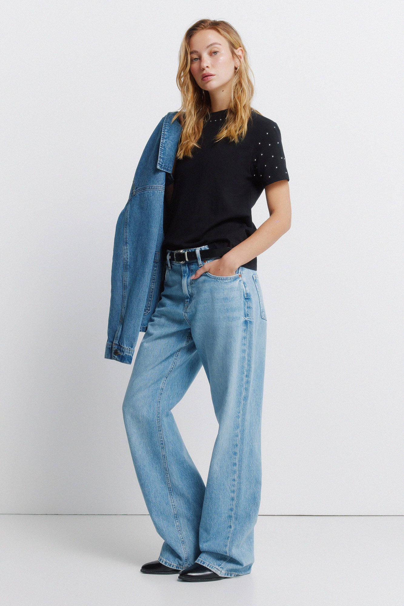 Springfield Camiseta tachas manga corta