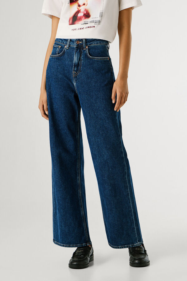 Pepe Jeans Ultra-high- rise straight-leg jeans blue