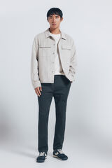 Springfield Slim fit micro-printed chinos pants beige