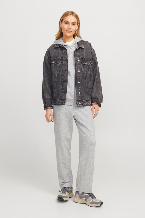 Jack & Jones Sudadera con capucha y cremallera gris