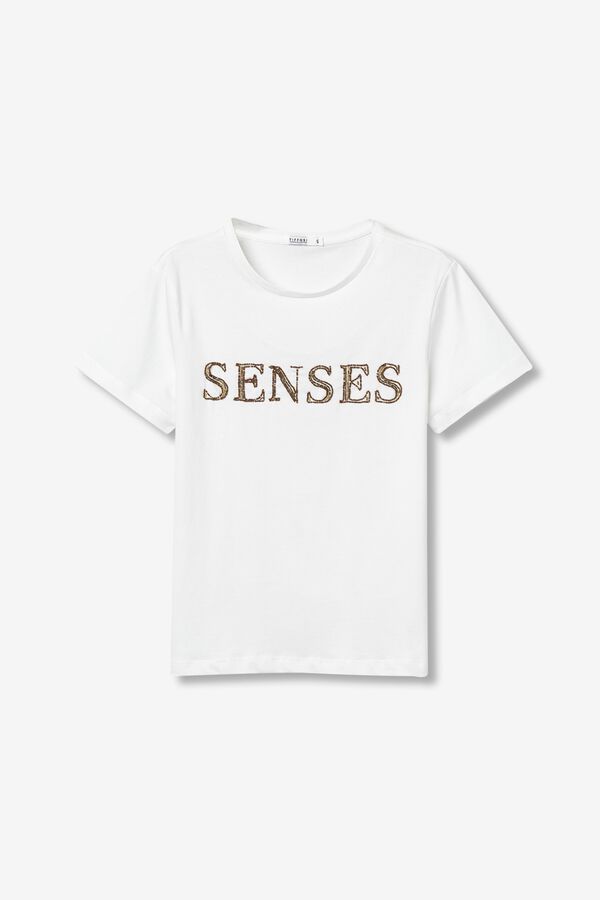 Tiffosi T-shirt with lettering blanc