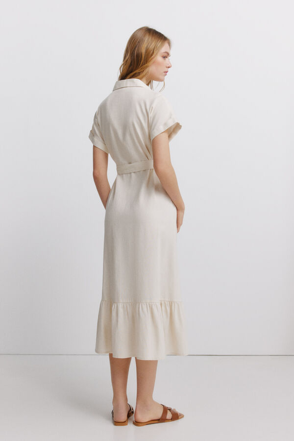 Springfield Linen shirt dress nude