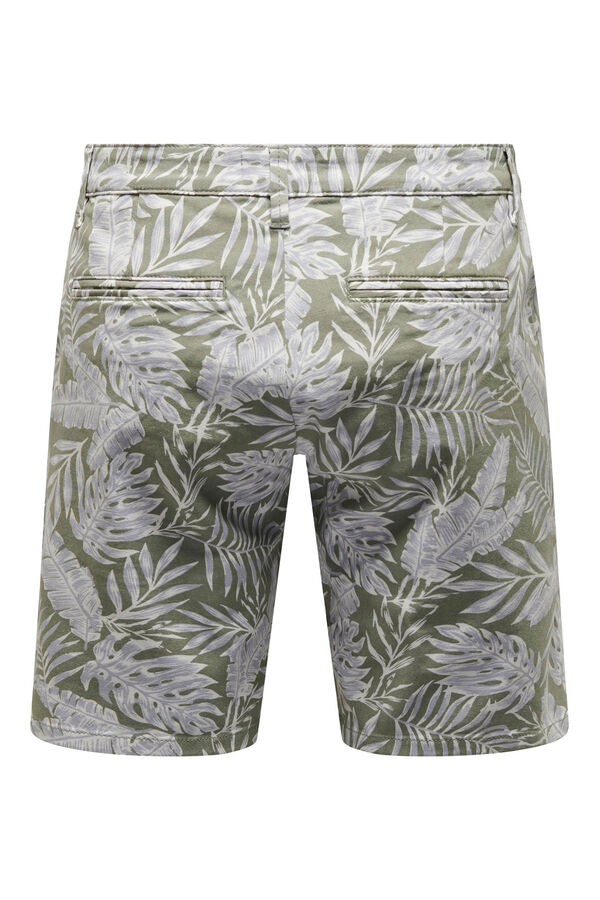 Springfield Leaf-print Bermuda shorts green