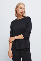 Springfield Jersey-Knit cut knit T-shirt black