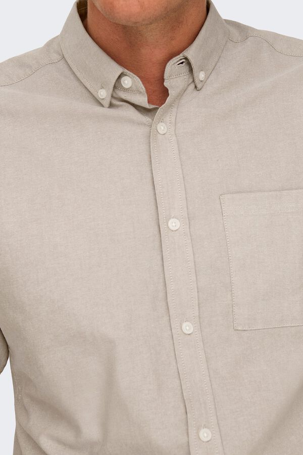 Only & Sons Camisa manga larga gris