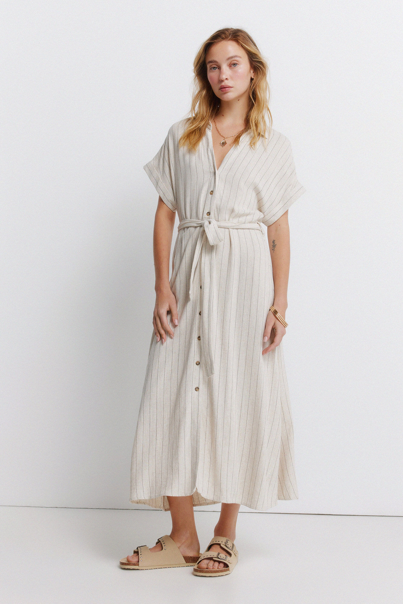 Springfield Vestido camisero rayas