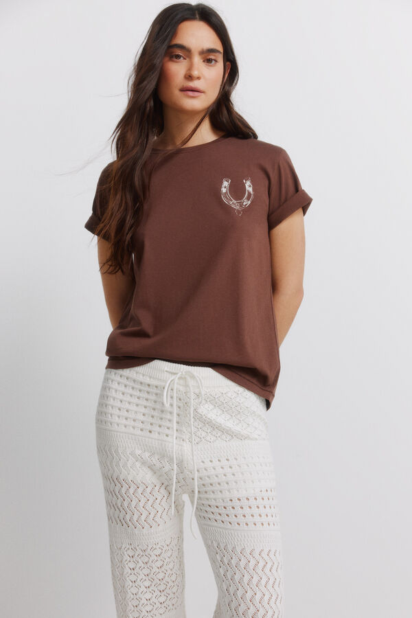 Springfield Pointelle long trousers brown