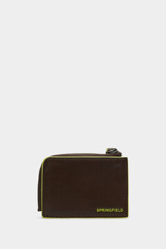 Springfield Faux leather contrasting card holder tan