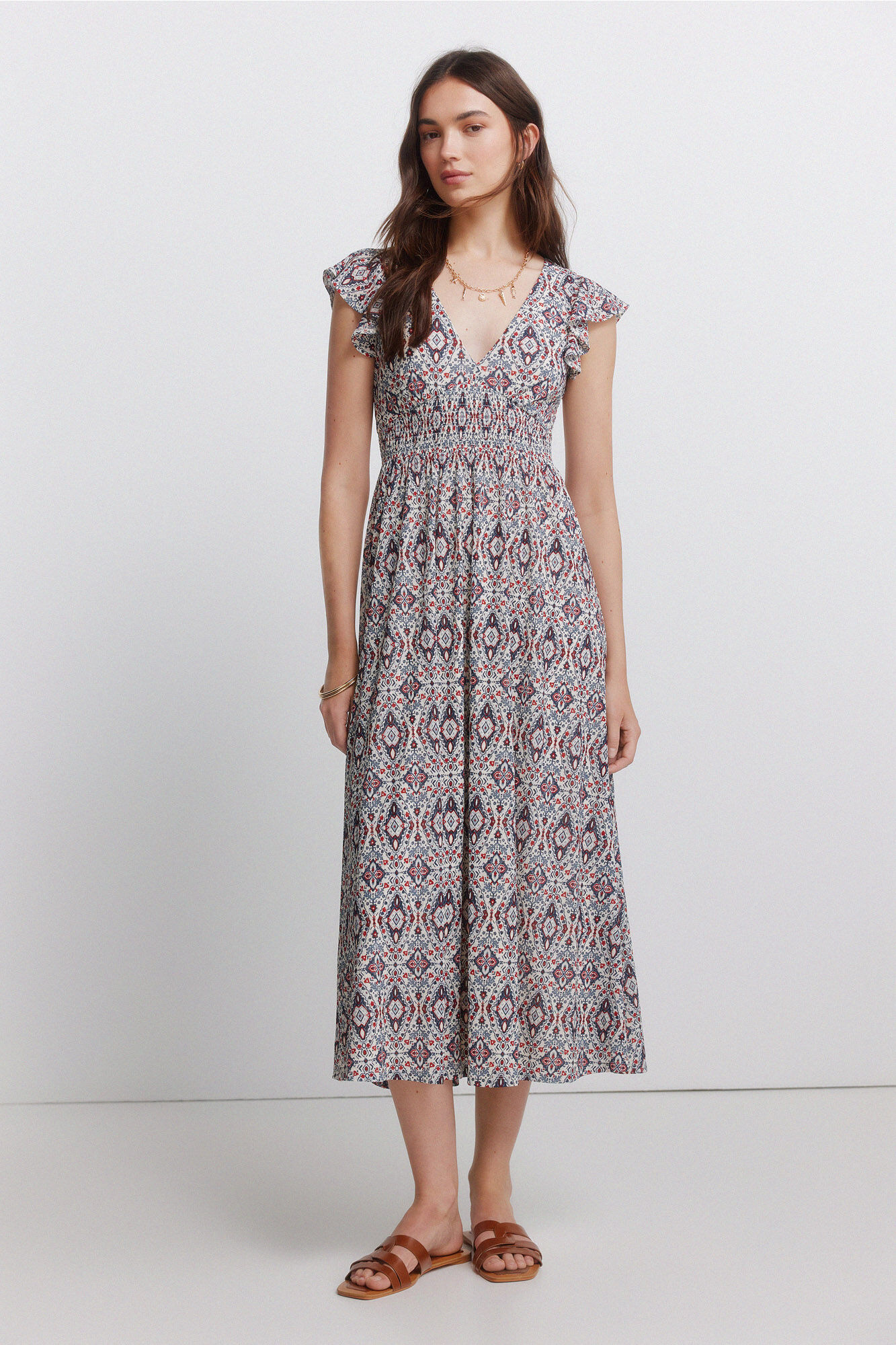 Springfield Short sleeve ruffle dress