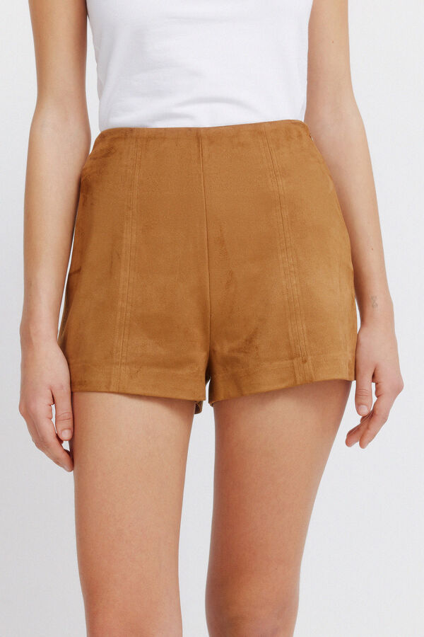 Springfield Faux suede short nude