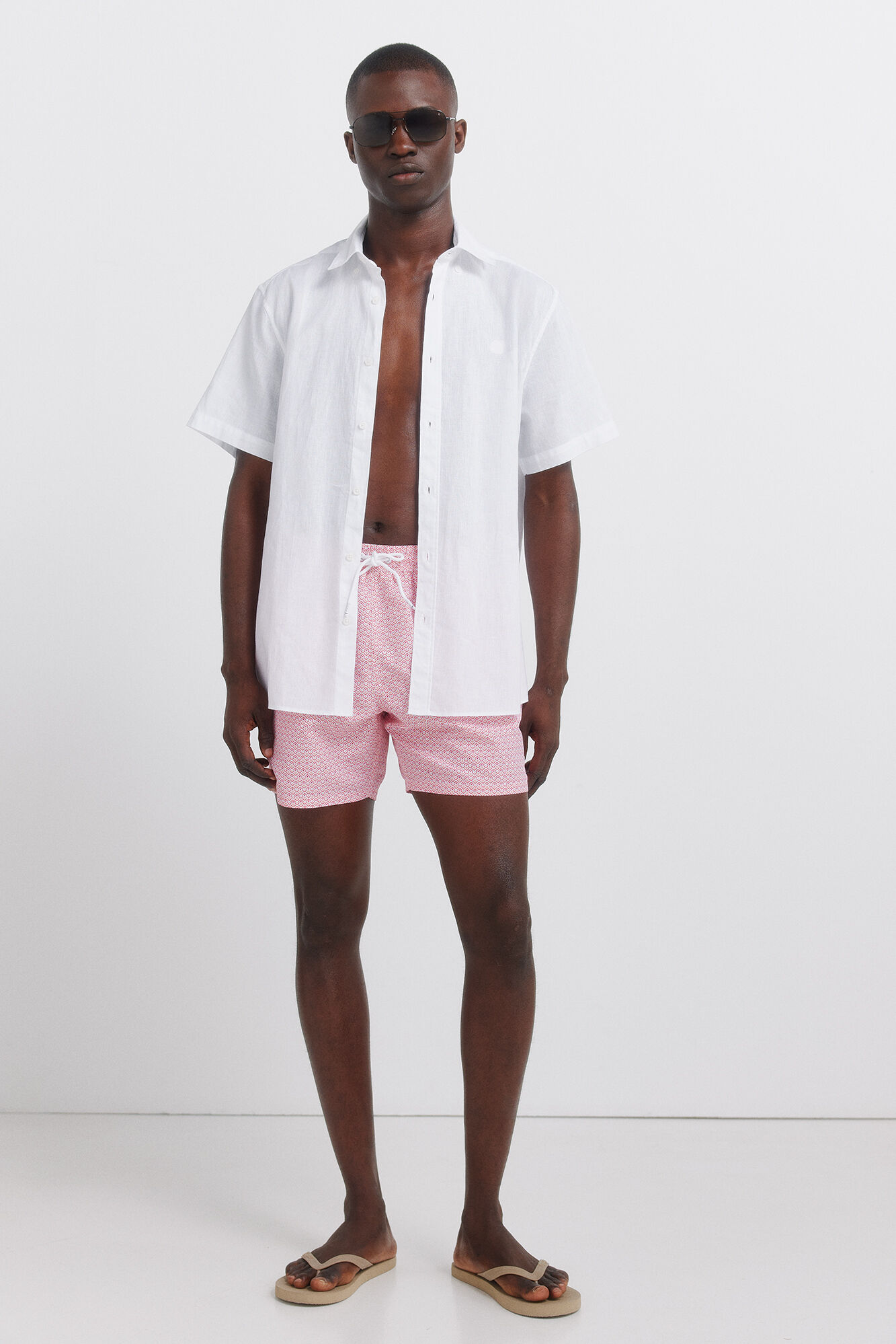 Springfield Geometric print zip pocket swimwear