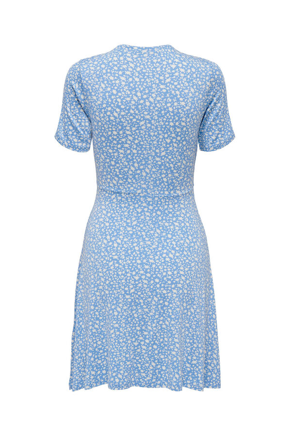 Springfield Kurzes Kleid V-Ausschnitt azulado