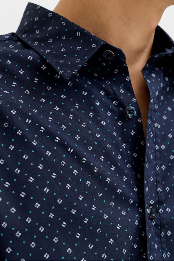 Jack & Jones Camisa social de corte slim azul