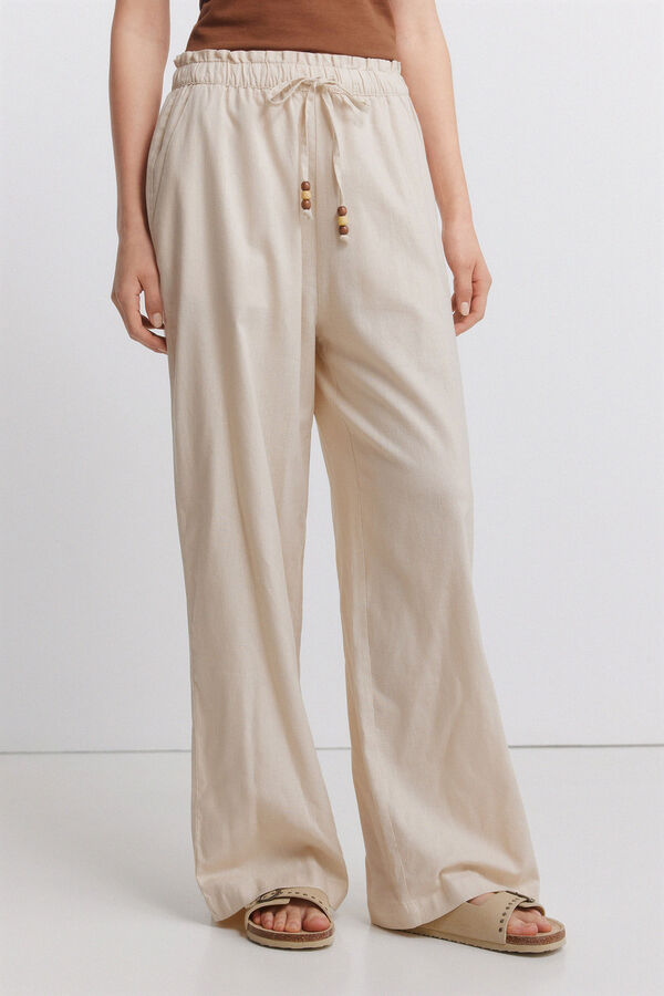 Springfield Linen long trousers nude