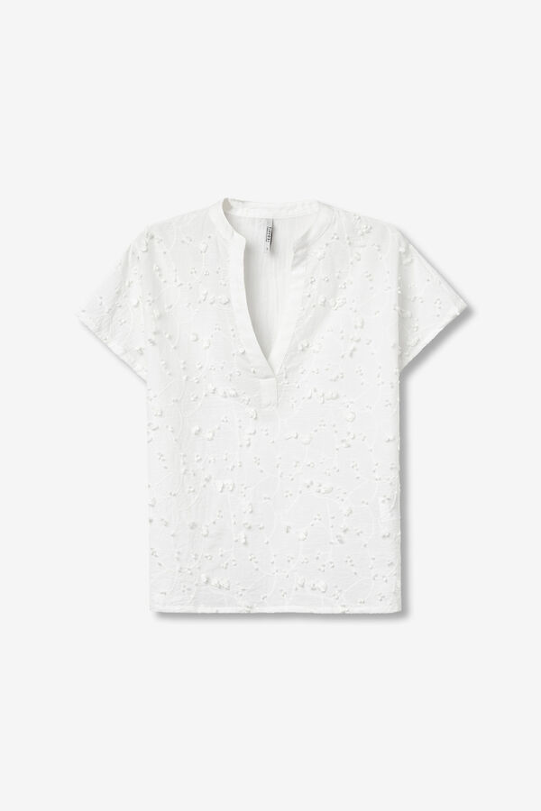 Tiffosi Blusa de manga curta e modelagem solta bege