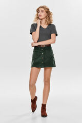 Only Saia curta de bombazina verde