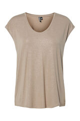 Pieces Camiseta lurex escote gris