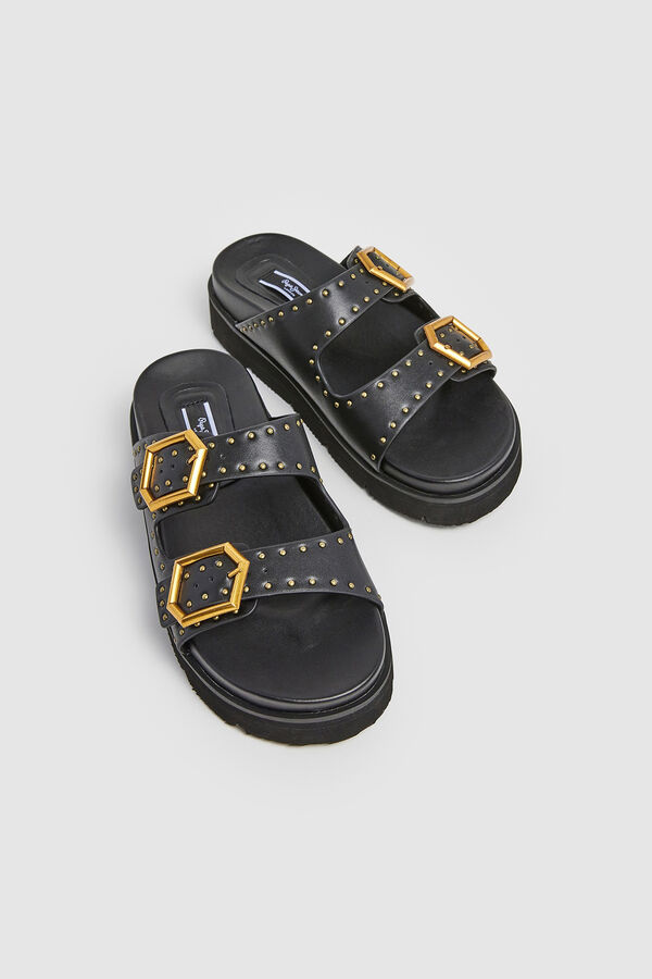 Springfield Platform sandals | Pepe Jeans crna