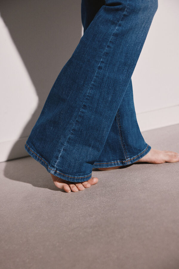 Springfield Jeans Flare Coton bleu