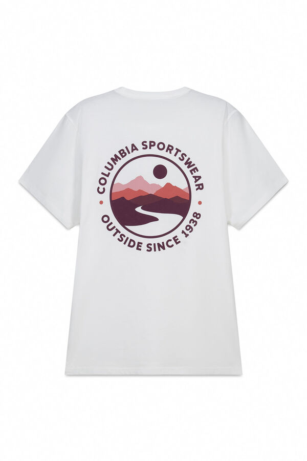 Columbia Camiseta con estampado de naturaleza en la espalda blanco
