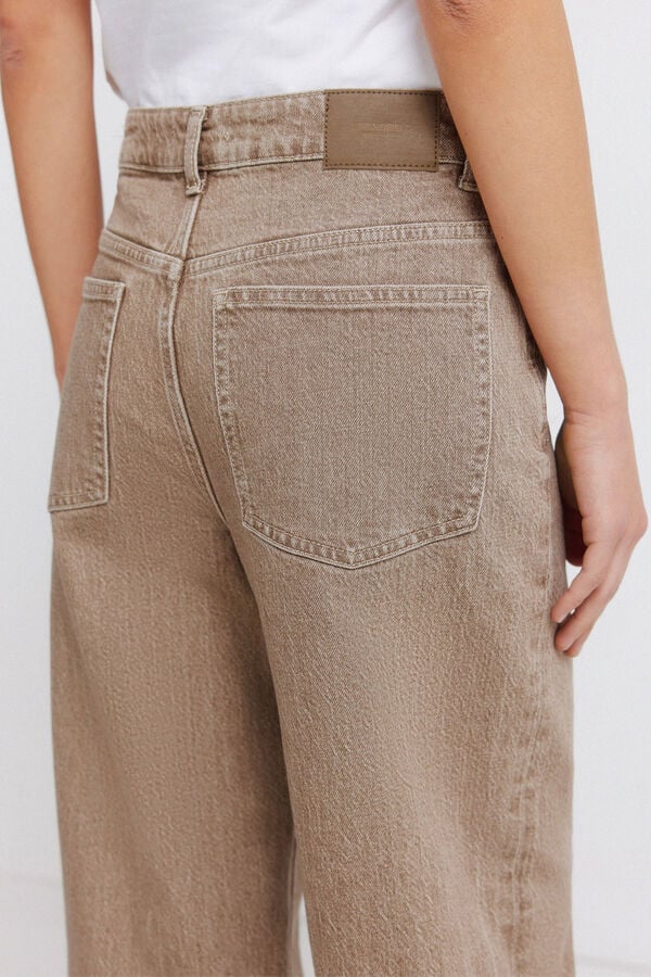 Springfield Straight high-rise jeans brown