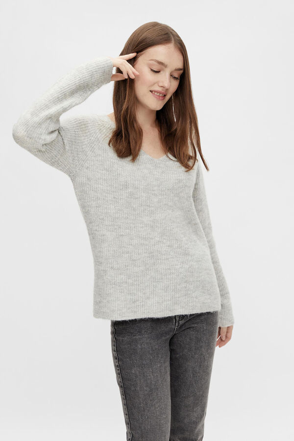 Springfield Ribbed jersey-knit jumper gris