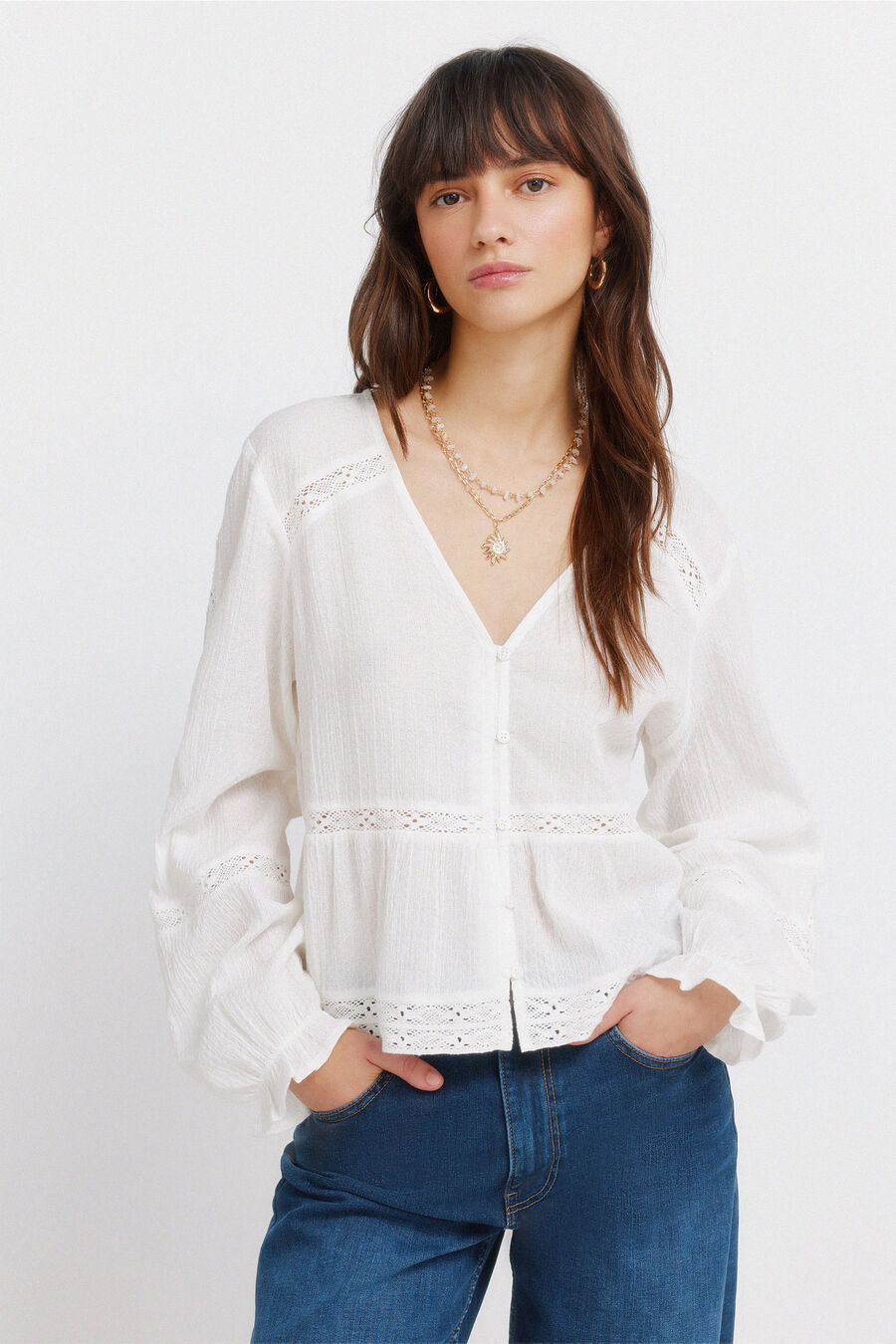Blusa romántica blanca