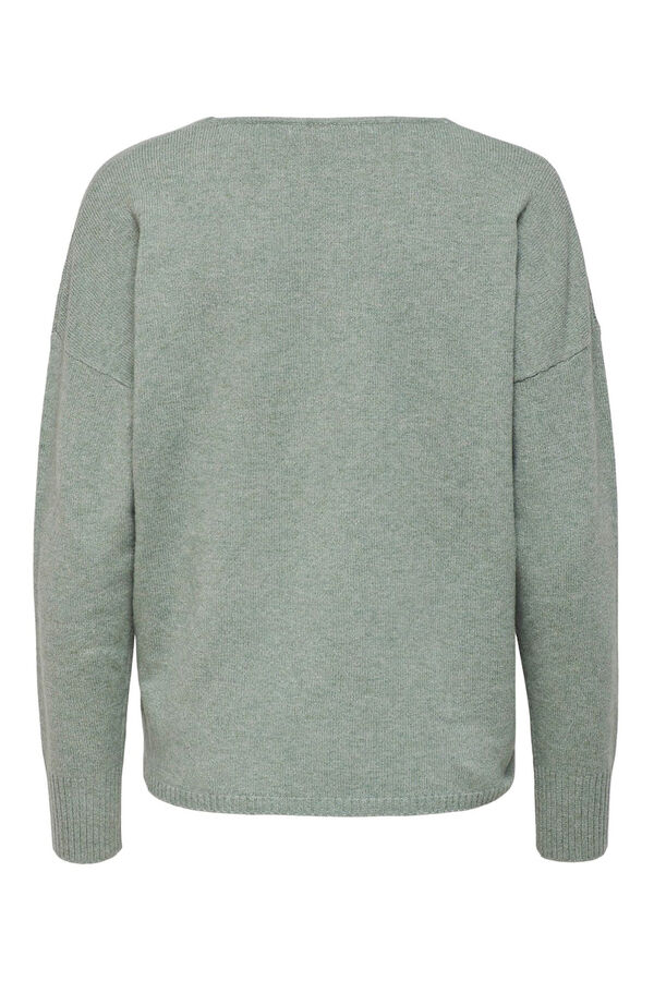 Only Camisola de gola em bico verde