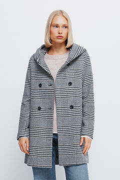 Springfield Checked coat with buttons and hood