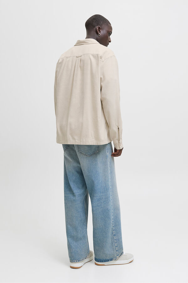 Jack & Jones Camisa oversize com corte descontra&iacute;do cinzento