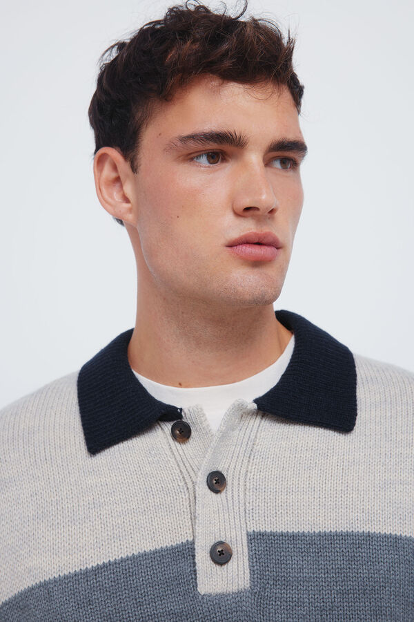 Springfield Buttons polo shirt jumper blue