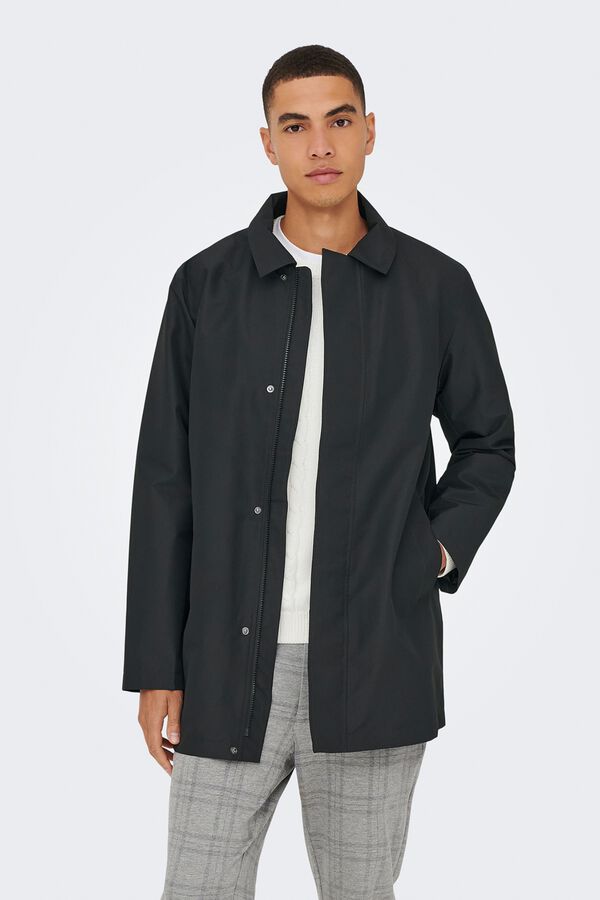 Only & Sons Light trench coat black