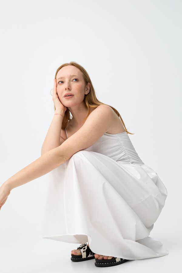 Tiffosi Slim midi dress white