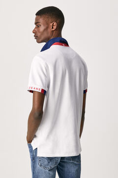 Springfield Polo shirt with contrast collar  blanc