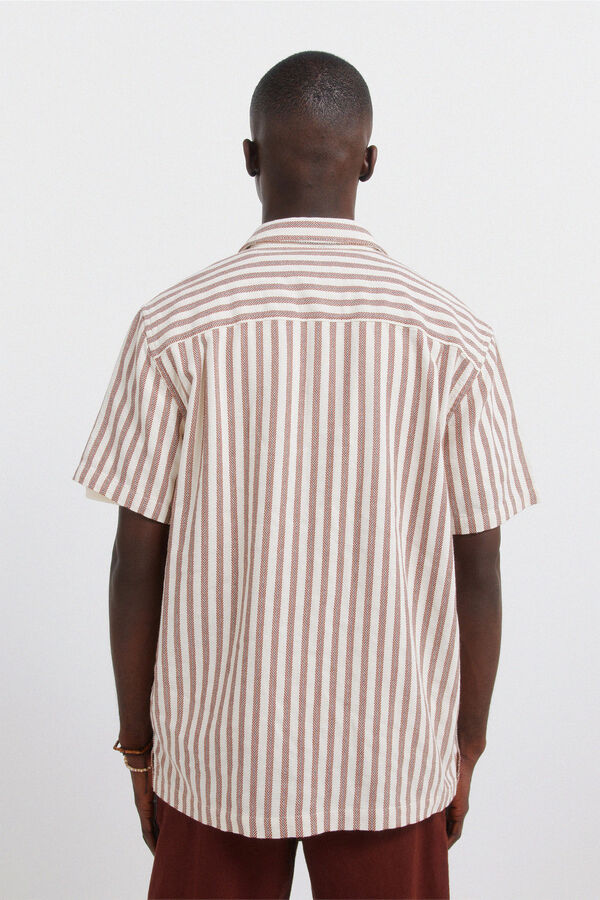 Springfield Striped rustic short sleeve shirt red