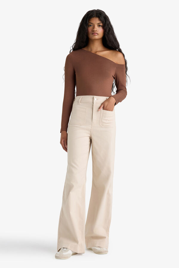 DeFacto Asymmetric T-shirt nude