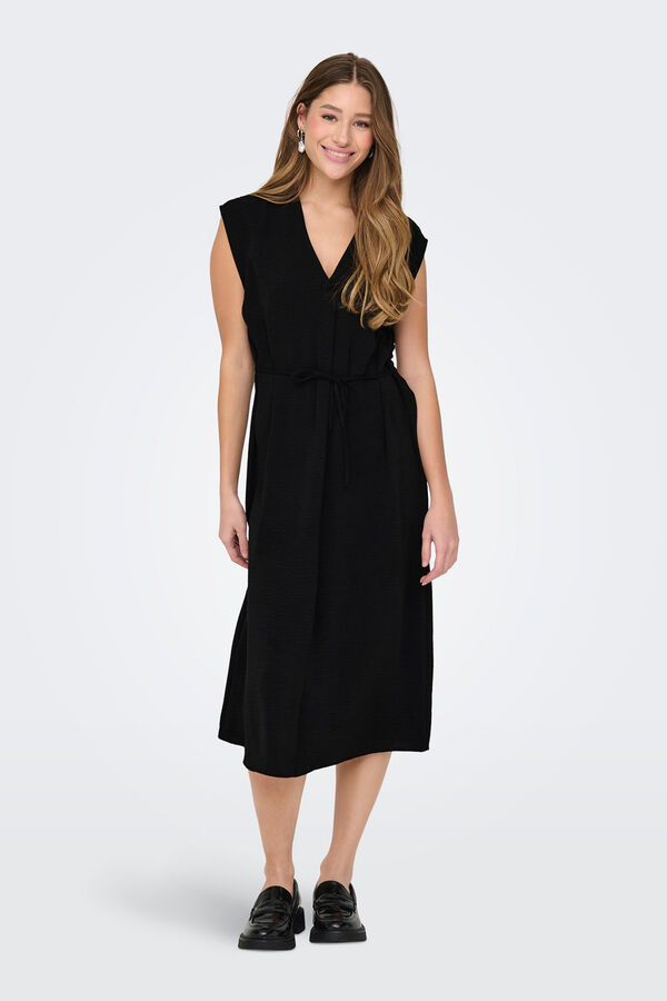 JDY Vestido midi fluido negro