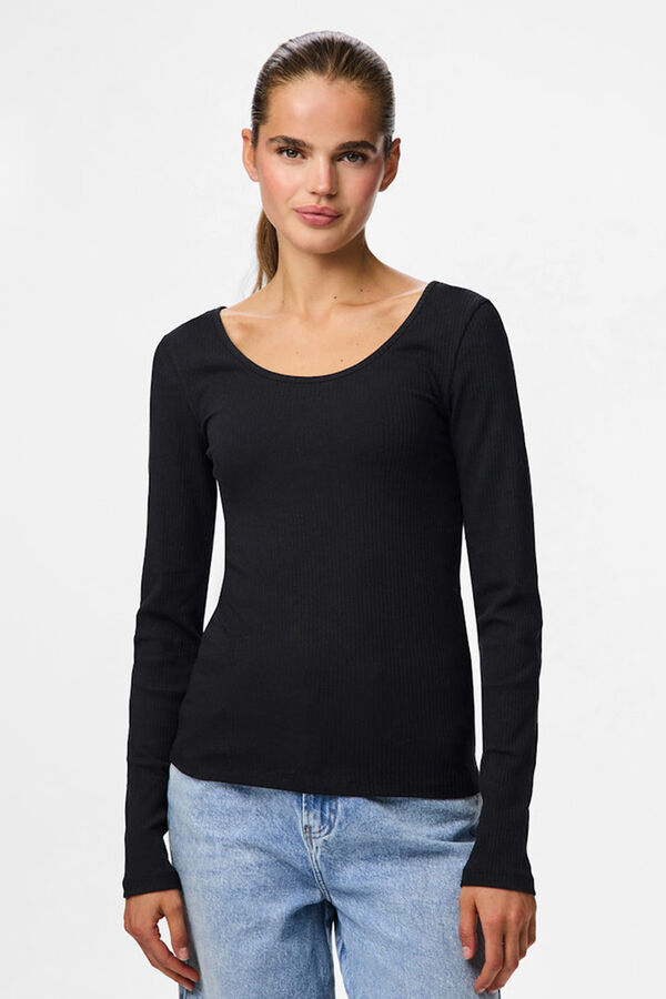 Pieces Top manga larga negro