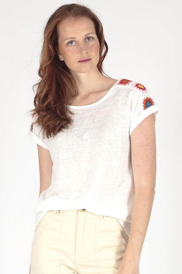 Springfield Short-sleeved t-shirt with crochet detail white