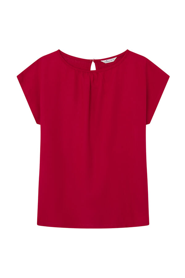 Springfield T-shirt bi-matière fronces rouge royal