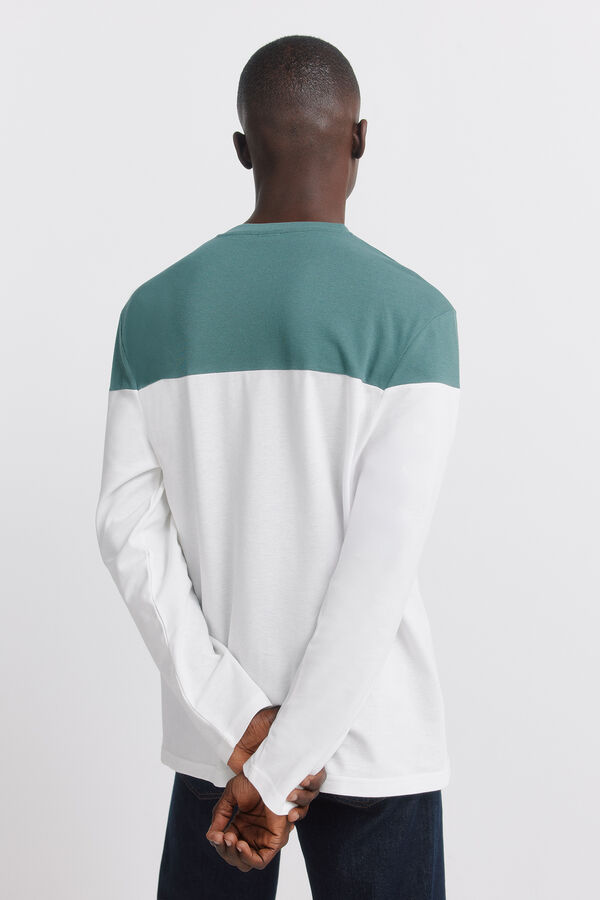 Springfield Color block long sleeve T-shirt beige