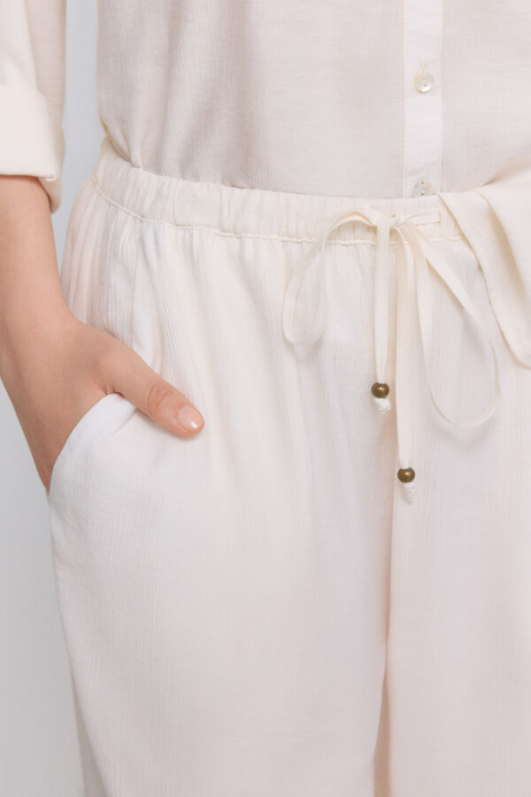 Springfield Wide fluid long trousers beige