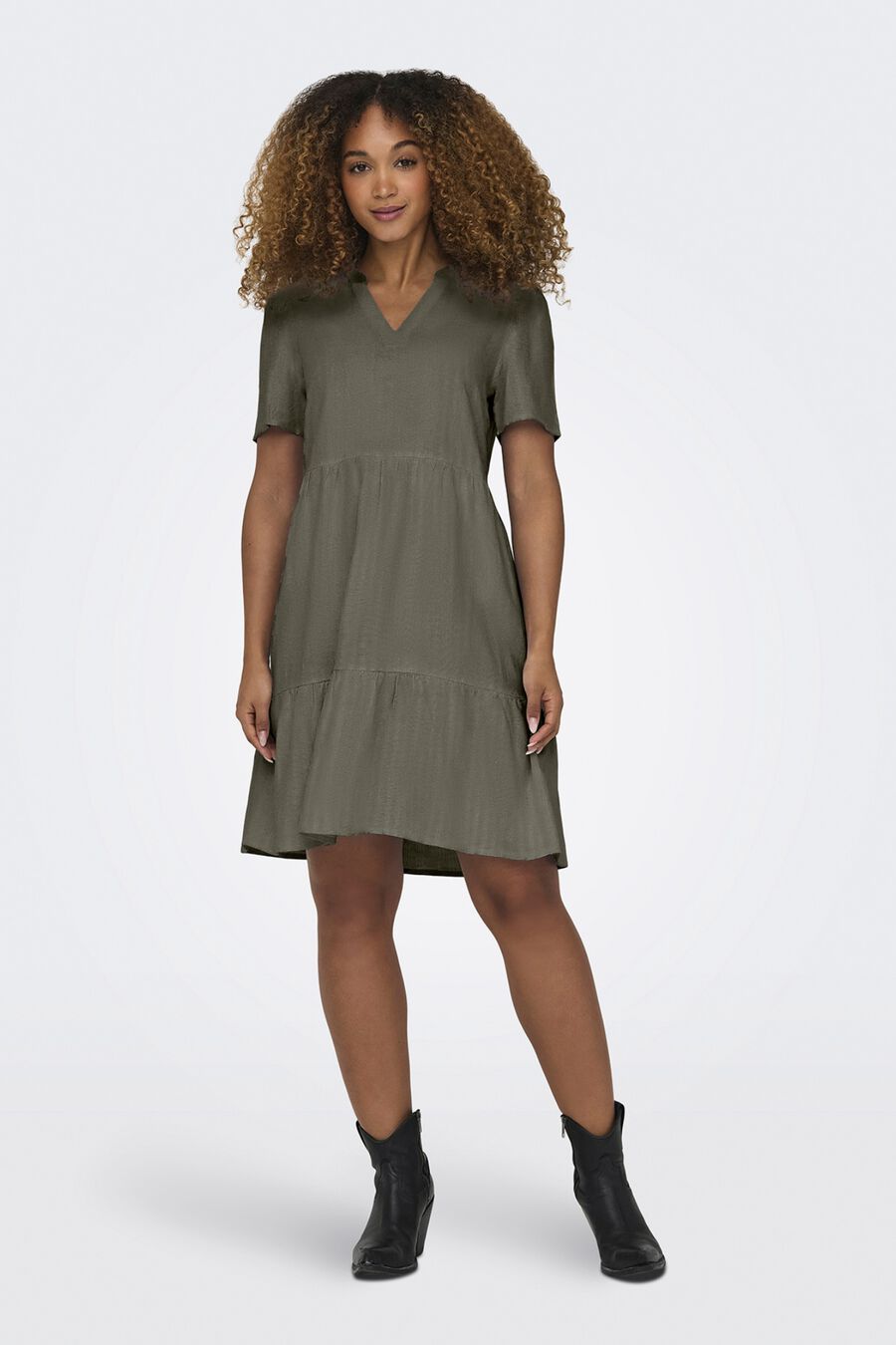 Vestido corto de lino