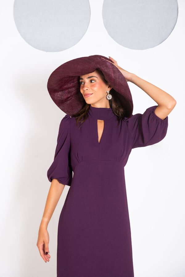 Cul Sac Puffed sleeve midi dress pink