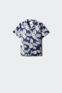 Springfield Kids Camisa de manga curta com flores azul para menino