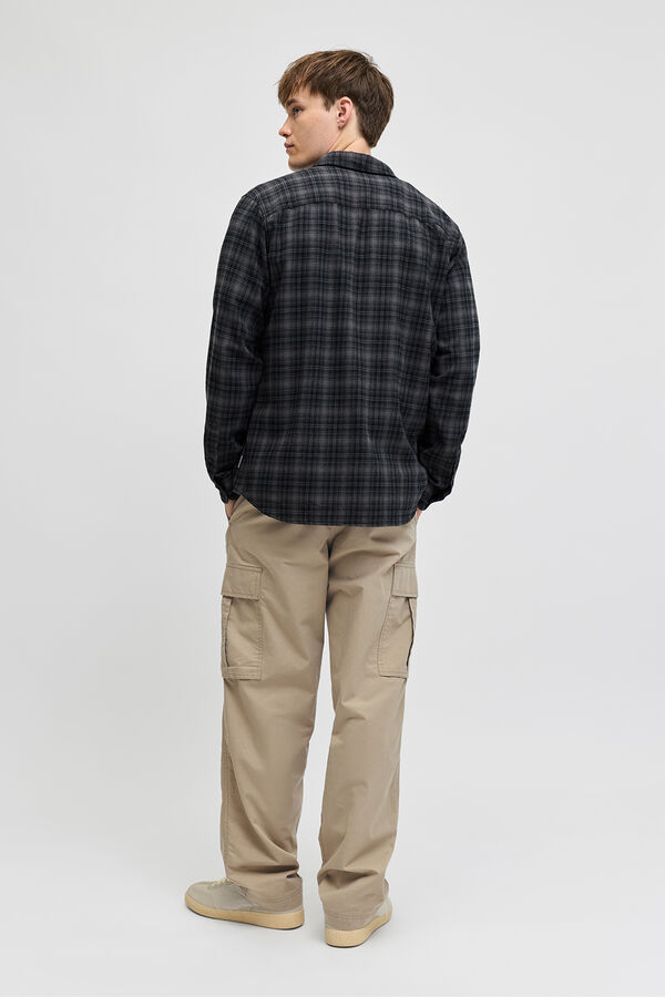 JJ REBEL Pantal&oacute;n cargo algod&oacute;n tiro medio gris