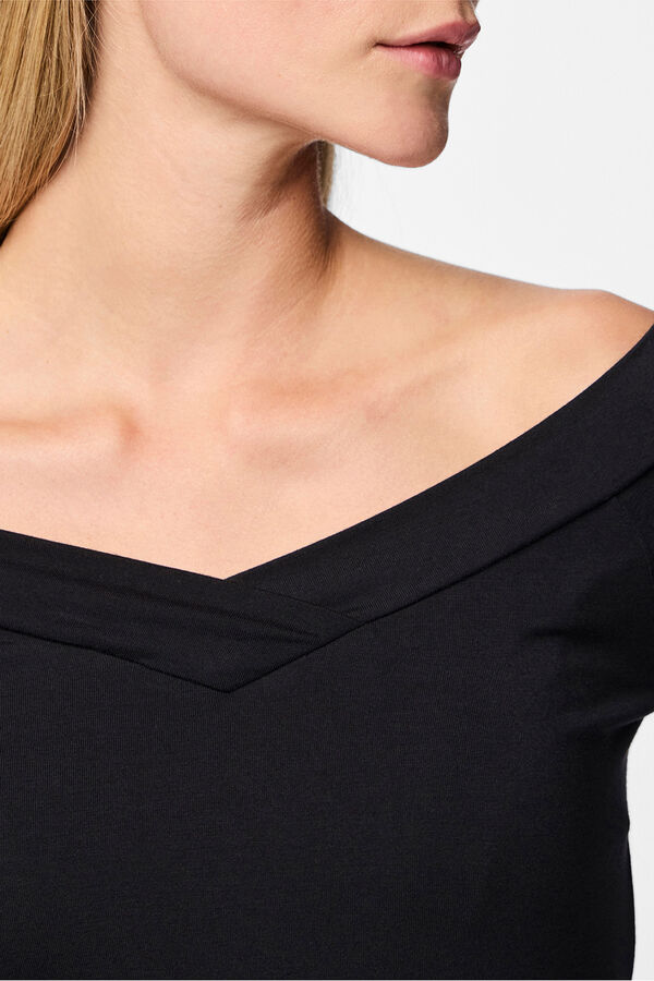 Pieces Langarmshirt Schwarz