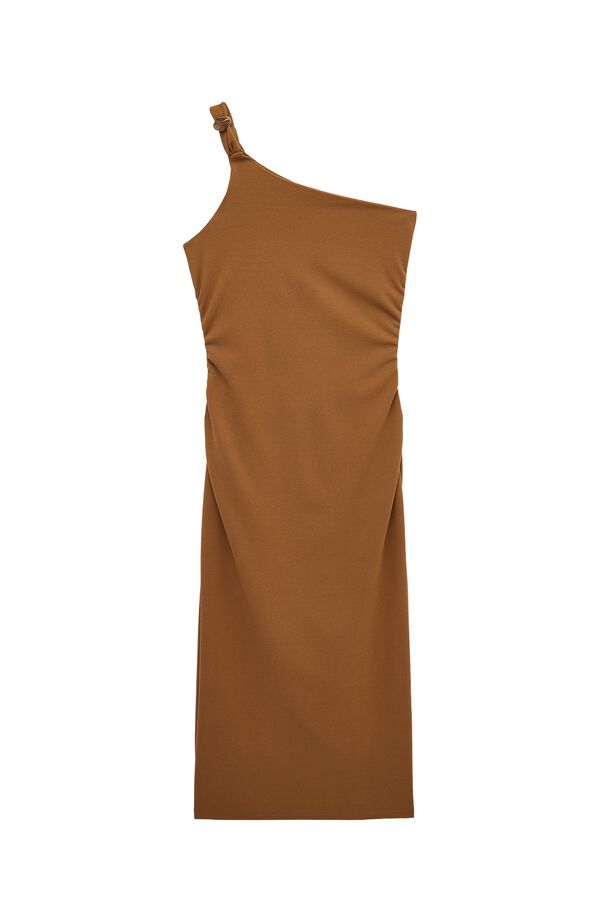 Koton Vestido midi ajustado marr&oacute;n