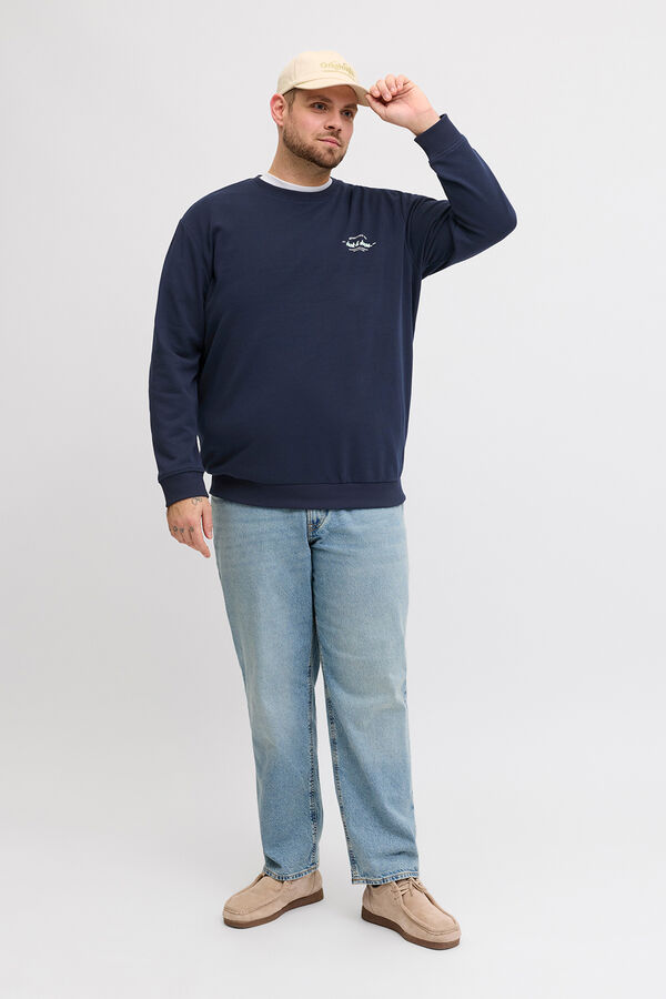 Jack & Jones PLUS basic long sleeve sweatshirt blue