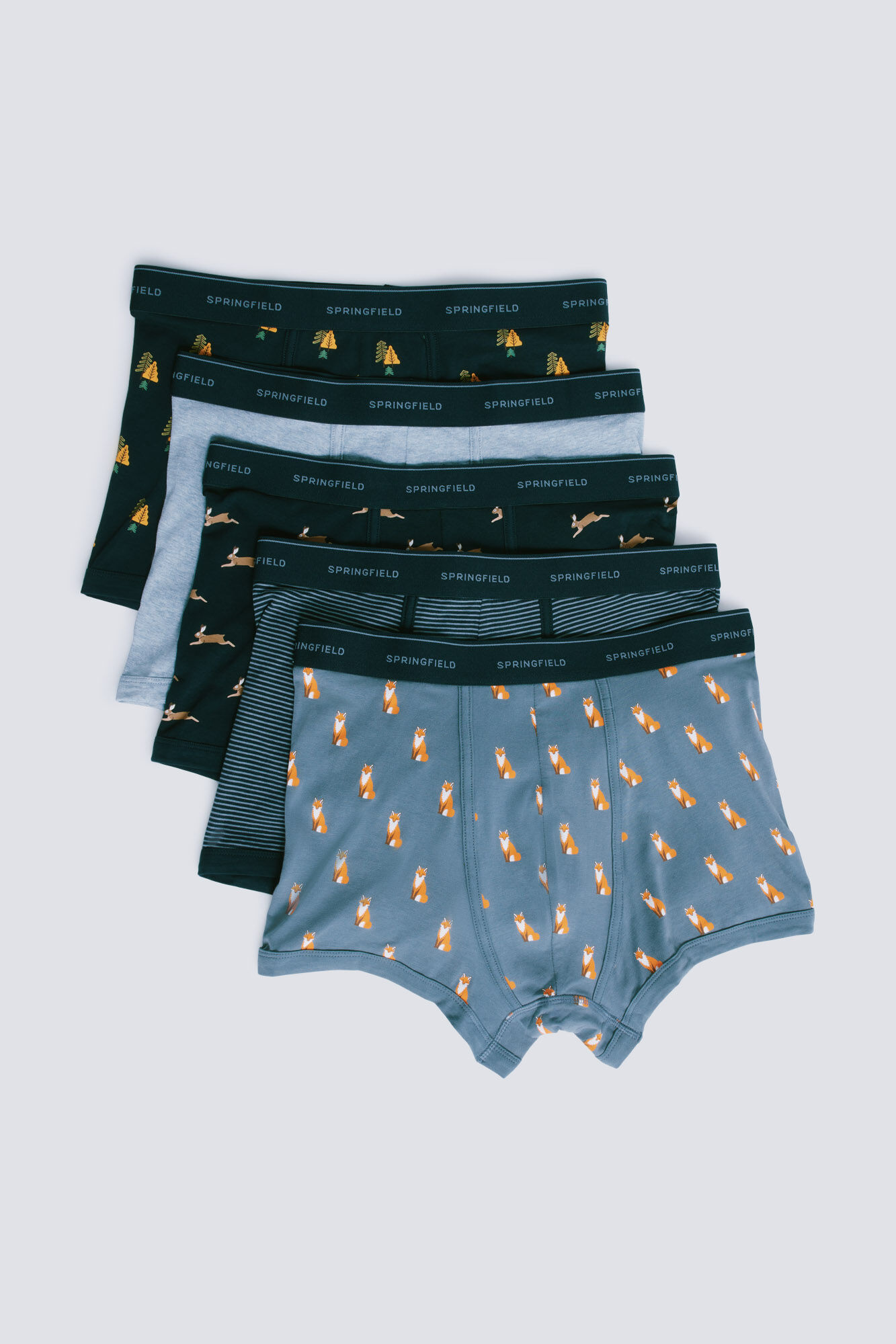 Springfield Pack of 5 printed cotton boxers